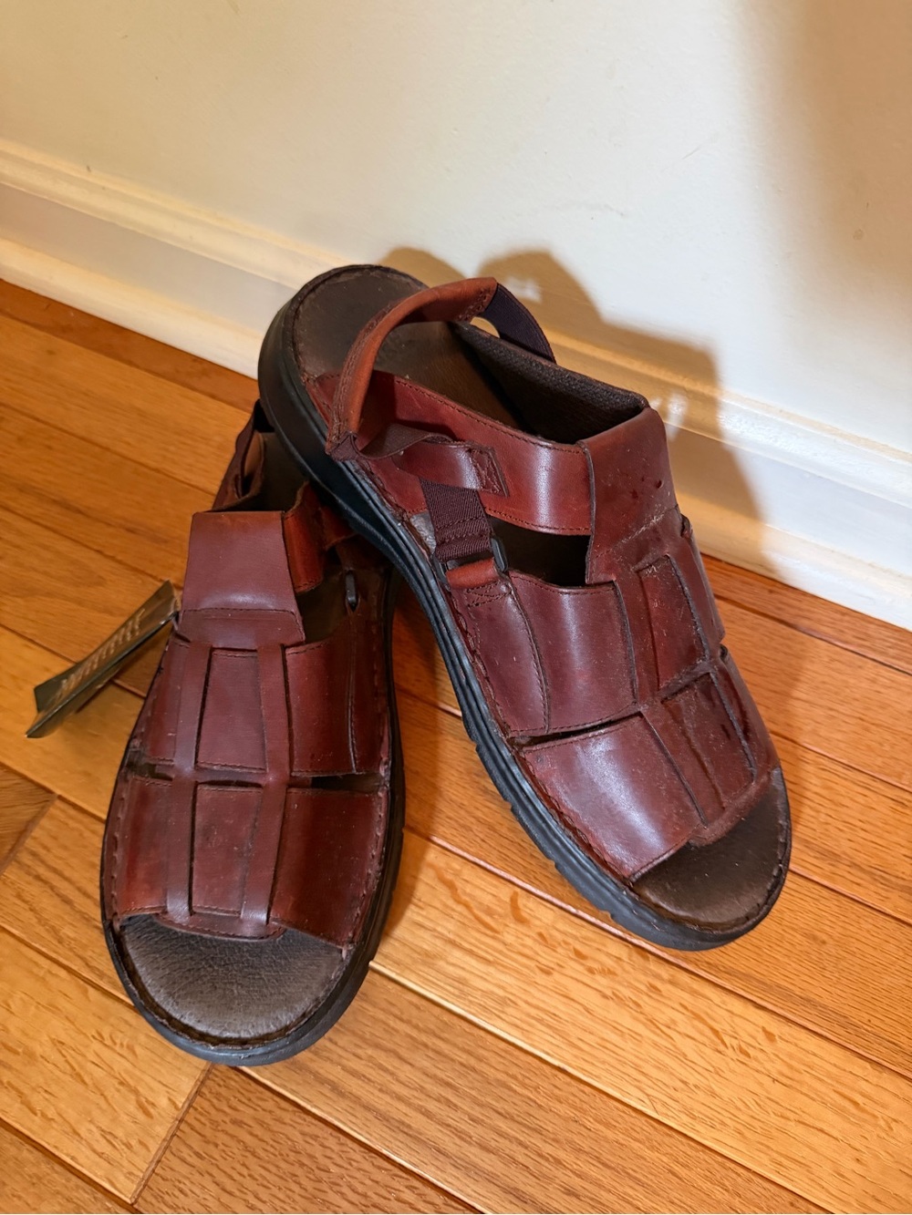 Nunn Bush Sandals Mens Size 13 Brown Leather Fisherman Walking Shoes New